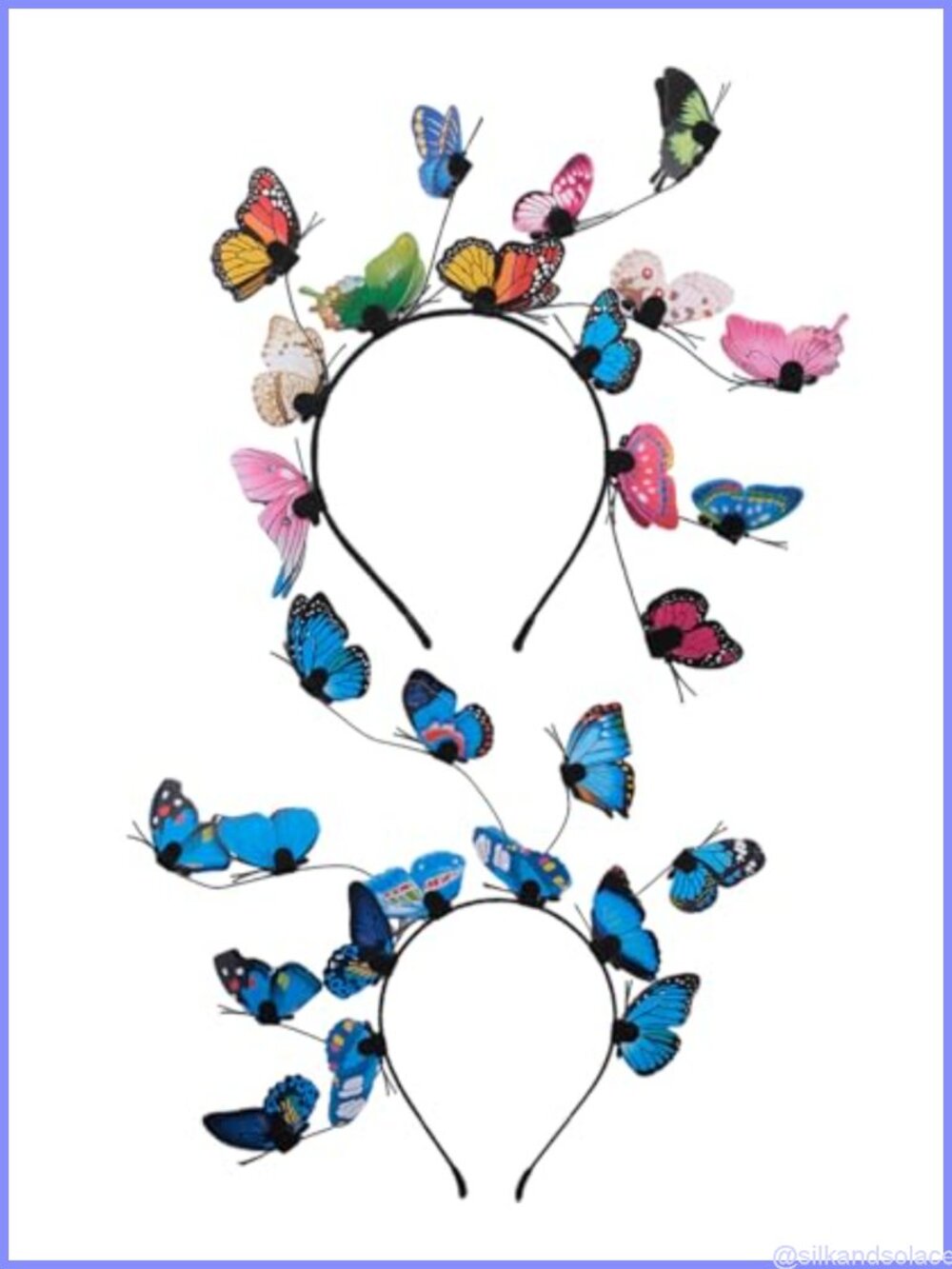 Butterfly Headband Crown Fascinator Hat Women 2 Pack Costume Hair Accessory